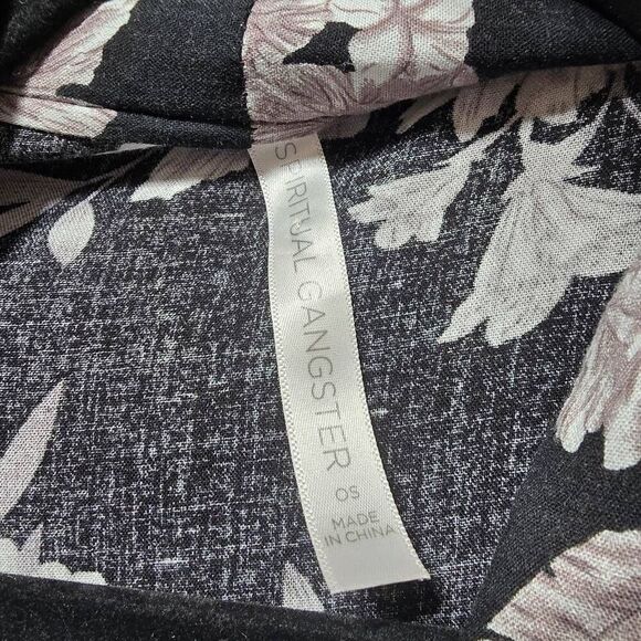 Spiritual Gangster Maya Black Floral Cardigan OS - Picture 4 of 5